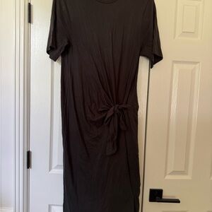 Elegant Black Tie-Front Dress